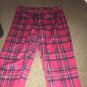 O-ring plaid zip up pants
